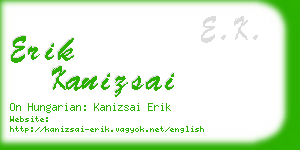erik kanizsai business card